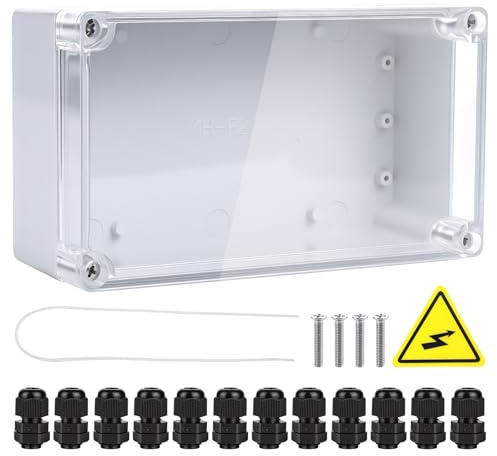Anschlussdose, IP68 Wasserdicht Kunststoffgehäuse, 158 x 90 x 60 mm Abzweigdose Weiß mit 12 Kabelverschraubung, Verteilerdose Wasserdicht, Gehäuse Elektronik für Im Innen-und Außenbereich