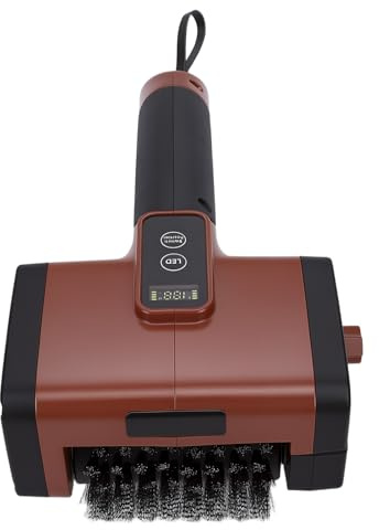 SIXRUN Spazzola per Griglia Elettrica Spazzola per Barbecue Rotante Ricaricabile Pulitore per Acciaio Inossidabile da 800 Giri/min con Luce LED per Pulizia della Griglia Senza Fili da 3000 MAh per