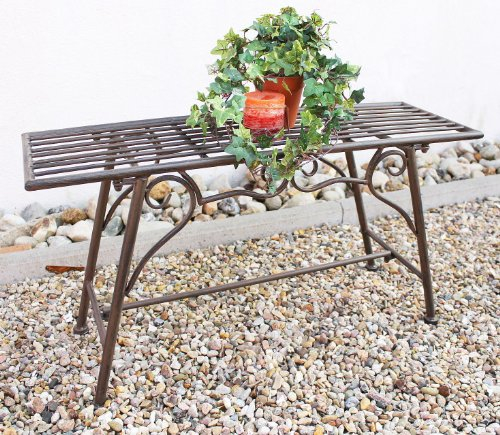 San Marco Gartenbank Wetterfest Metall - 83 cm Sitzbank mit Ornamenten Cucciu S - Robuste Eisenbank im Antik-Design Ideal für Garten, Terrasse & Balkon