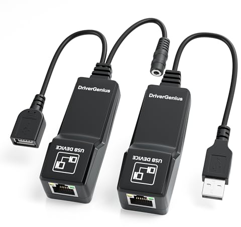 DriverGenius Xtend-B Extensor USB 2.0 sobre Ethernet 1-Puerto 480Mbps, 50m | Cat5/Cat6/Cat6e, Compatible con PC/Mac/Linux, para Oficina, Educación, Atención Sanitaria e Industria