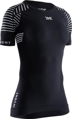X-Bionic Invent 4.0 - Maglia Termica Donna Manica Corta a Compressione - Alte Prestazioni per Running, Sci, Ciclismo, Fitness, e Sport Invernali - Adatta a Climi Rigidi, Opal Black/Arctic White, M