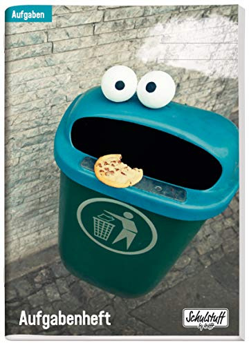 Schulstuff Aufgabenheft A5 Cookie-Monster Hausaufgabenheft ohne Datum für 30 Wochen, 64 Seiten - nachhaltig & klimafreundlich