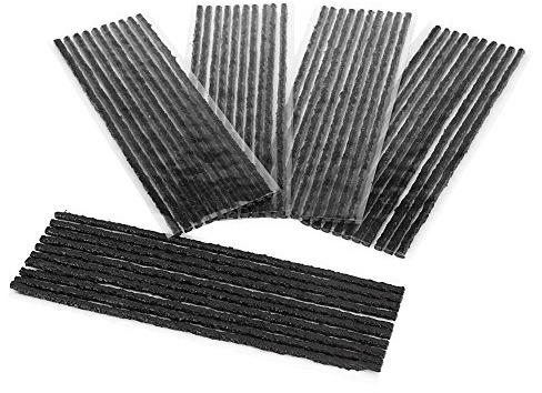 Tiras de goma para reparación de neumáticos 50 piezas Llanta negra sin cámara Reparación de pinchazos de neumáticos Tiras de goma Coche Motocicleta 200 * 3.5mm
