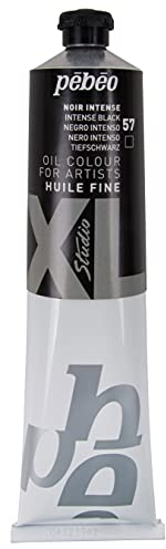 Pébéo - Feines Öl XL 200 ML - Ölgemälde - Ideal für Anfänger oder Profis - Fine Art Malerei - Feine Qualität - Pébéo Ölgemälde - Intensives Schwarz - 200 ml