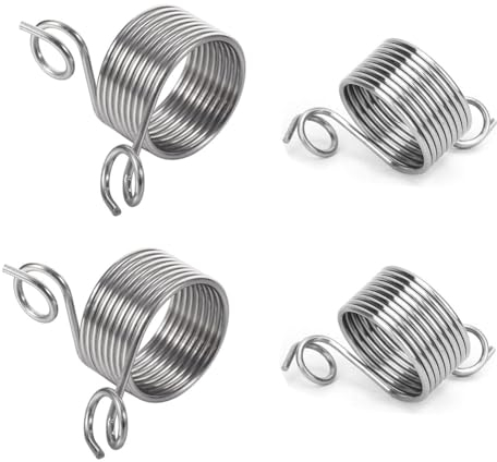 Knitting Fingerhut, 4 Stücke Edelstahl Handliche Strickpullover Fingerspule Strickfingerhut Mini Fingerring Garn Stricken Fingerhut Fingerring 2 Größen für Fingerring Strickzubehör Häkeln Stricken.