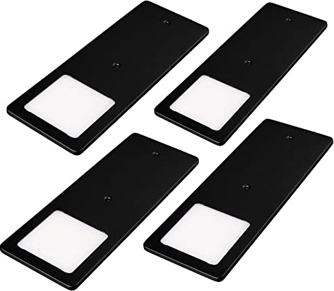 kalb | LED Unterbauleuchten schwarz 5W- sehr flache Küchenleuchte Einbaustrahler Einbauspot, Auswahl:4er Set warmweiss