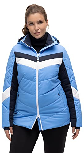 Ulla Popken Giacca da Sci Funzionale, retrò, Idrorepellente, Blu Petrolio Pastello, 60-62 Donna
