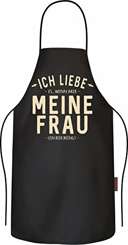 RAHMENLOS Grillschürze Kochschürze Küchenschürze als Geschenk für Ehemänner - Ich liebe meine Frau