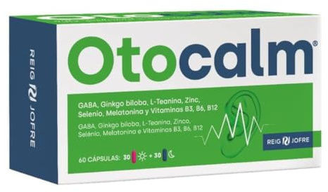 Otocalm Día y Noche. Apoyo tinnitus y sueño. 60 cápsulas | Fórmula día/noche con Ginkgo, GABA y melatonina que ayuda al bienestar auditivo y al descanso nocturno.