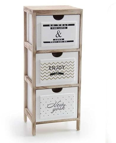 MAURY'S IL NUMERO UNO DEL RISPARMIO CASSETTIERA IN LEGNO DECORATA CON DUE CASSETTI 30 X 24 X 74 CM