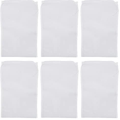 UMCHU 6 Stück 200 Maschenweite Nylon Nussmilchbeutel,feinmaschiges Passiertuch Filtertuch waschbar,für Nussmilch Obstsaft Gemüsesaft(20 * 30cm)