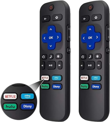 Fourmor (2er-Pack) Ersatzfernbedienung für Roku TV, kompatibel mit Roku Built-in TCL/LG/Hisense/Philips/Sharp/Onn/Insignia/Element TV 【Nicht für Roku Stick und Box】