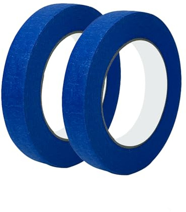 Qrity 2 Stück Abdeckband, 15mm x 50m, Malerkrepp Abdeckband, Malerkrepp für Malerarbeiten und Dekoration, Blau