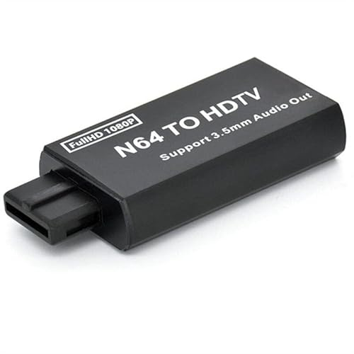NCONCO N64 to HDMI Converter, Game Console to HDMI, HDMI Video Audio Converter Adapter for N64/ SNES/NGC, Supporting PAL/NTSC with 3. 5mm Audio Output