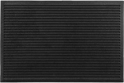 Ribbed Harmony Outdoor Mat, Front Door Outside Boot Scraper Mat, Heavy Duty Recycled Rubber Matt with Scraping Stripes, Anti Fatigue Dirt Scraper Playground Garden Matting (75x45cm, Medium)