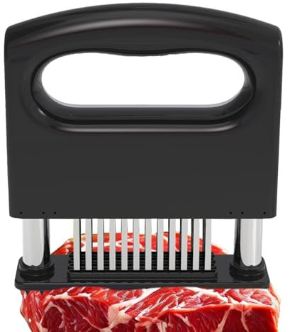 Qumiuu Ago per carne sfusa, ago per bistecca - Batticarne domestico | Utensile da cucina da cucina a 48 pin in acciaio inossidabile per intenerire manzo, tacchino, pollo, bistecca, vitello, maiale,