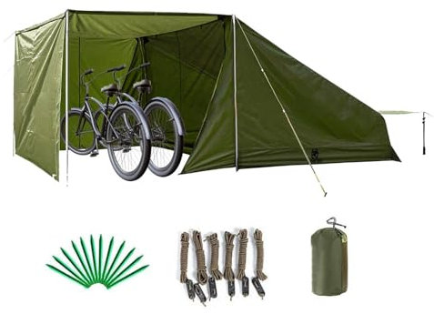 YSMSMZJK Fahrradbox mit Abnehmbarem Schattentuch Carport Geeignet für Schaukelstuhl, Outdoor-Sofa Fahrradgarage Für 2 Fahrräder Fahradgaragenzelt
