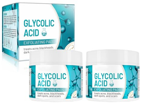Tkekruh 2PCS Tampons Peeling 50 Pièces, Cotons Anti-Acné, Traitement Nettoyant Visage, Pour Nettoyer Les Pores, Rétrécir Les Pores Et Éclaircir Les Marques De L'acné, L'Élimination De L'acné