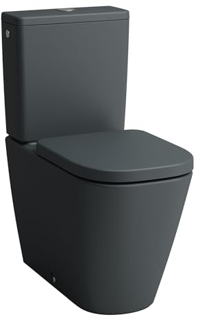 Laufen Meda Combiné WC au sol, sans rebord, Silent Flush, 360x680mm, chasse deau basse, H8241117580001, Couleur: graphite mat