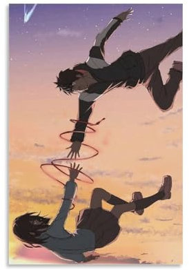 Póster de película de anime Kimi No Na Wa Your Name (1) Póster Pintura Decorativa Lienzo Arte de Pared Salón Póster Dormitorio Pintura, Arte de Pared Impresión de Imagen Moderna Decoración de