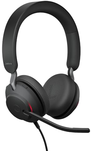 Jabra Evolve2 40 SE Kabelgebundenes Stereo-Headset mit Geräuschunterdrückung, 3-Mikrofon-Technologie und USB-C-Kabel – MS Teams-Zertifiziert, kompatibel mit Allen Anderen Plattformen – Schwarz