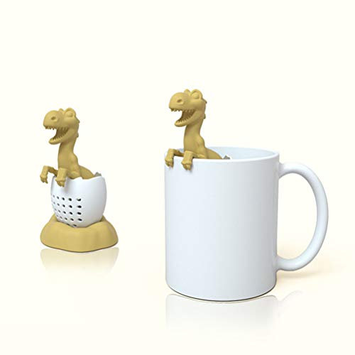 Tbest Tea Filters,Dinosaurs Shaped Tea Filter Silicone Tea Infuser Heat Resistant Lovely Baby Dinosaurs Shaped Tea Infuser Tea Strainer (Yellow)