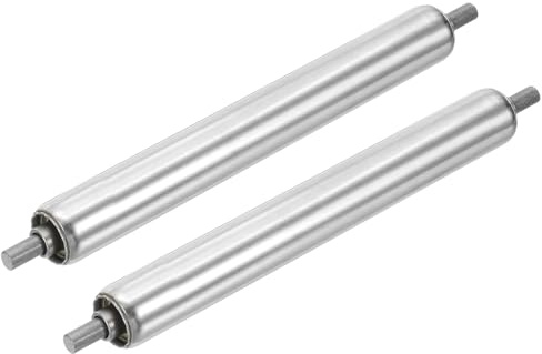 QUARKZMAN Rodillo Transportador Diámetro 25mm Longitud 200mm Plateado 2pcs | Parte de Reemplazo, de Acero Inoxidable, para Transmisión Por Gravedad, con Extremos Galvanizados