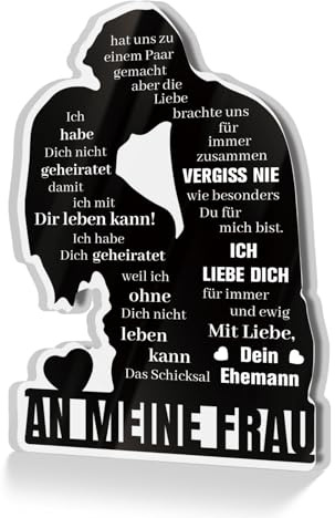 Putuo Decor Acrylschild An Meine Frau – Romantisches Geschenk vom Ehemann – Dekoration für Jahrestag, Hochzeitstag oder Valentinstag
