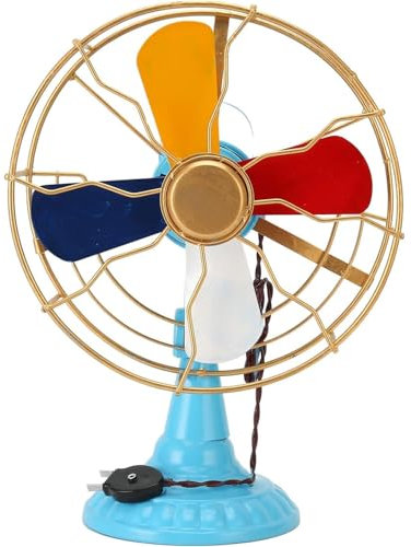 Modelo De Ventilador De Mesa Retro, Ventilador De Mesa Retro, Decoración Antigua Retro, Estilo Retro, Color Exquisito, Metal Duradero, Base Ancha, Ventilador De Mesa Antiguo, Decoración Adecuada