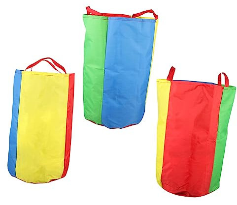 GOOHOCHY Bolsas De Sacos para Niños Pequeños Tamaño Mediano, Material Duradero De Tela, Colores Brillantes, Juego De Exterior para Actividades Aeróbicas y Picnics, Set De 3 Unidades