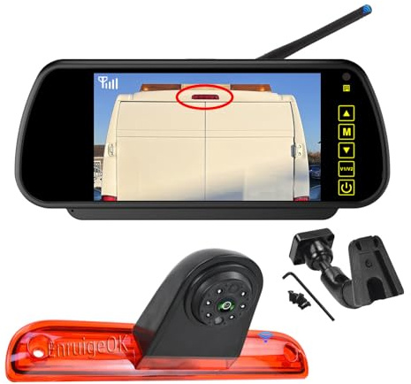 EnruigeOK Caméra de recul sans fil Full HD 1080p pour Peugeot Boxer Citroën Relay Fiat Ducato (2006-aujourd'hui) Van avec moniteur 7 (support # 62)