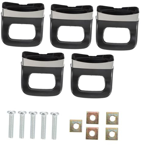ULTECHNOVO Asa de Olla de Repuesto 5 Piezas Acero Inoxidable Negro | Acabado Brillante de Doble Orificio, Alta Resistencia Corrosión Calor, Uso Cómodo, Juego 5piezas