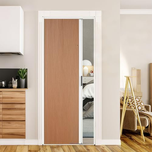 Interno Porte Divisorie per Lavanderia,Porta Scorrevole Pieghevole,Antioli,Isolamento Olfativo e Facile da Mantener,Divide Spazi senza Compromettere la Mobilità,Ideale per l'uso in cucina 80×210cm