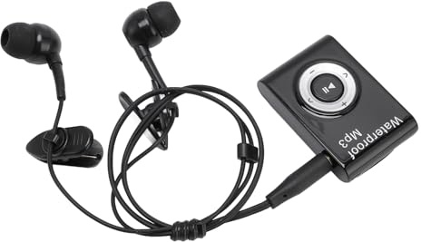 Asixxsix Lettore MP3 Impermeabile, Lettore Musicale Subacqueo con Memoria IPX8 da 8 GB con Cuffie per Nuoto, Immersioni, Surf, Corsa (BLACK)
