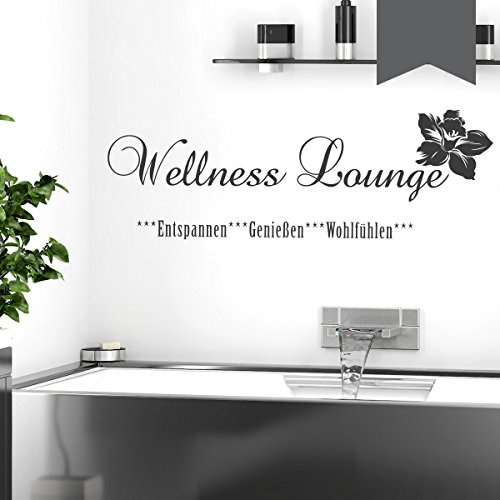 WANDKINGS Wandtattoo Wellness Lounge 50 x 17 cm dunkelgrau - erhältlich in 33 Farben
