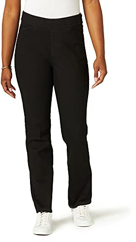 Chic Classic Collection Pantalon en Jean à Taille élastique Facile à Enfiler pour Femme, Noir/Denim, 46