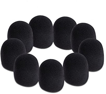 OnStage On-Stage ASWS58B9 Black Microphone Windscreens, 9 Pack
