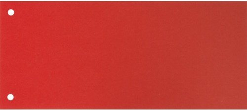 Qualitäts Trennstreifen 10,5x24cm Kraftkarton durchgefärbt gelocht (100er Packung, Rot)