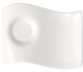 Villeroy & Boch NewWave Caffé Collection Espresso Cup Saucer Plate, 6.5 x 5 x1 in, Premium Porcelain, Rich, Creamy White