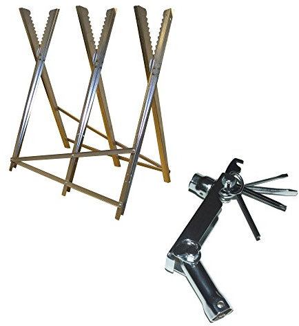 Folding Log Cutting Saw Horse Trestle Stand For Wood Logs & Chainsaw Pocket Tool