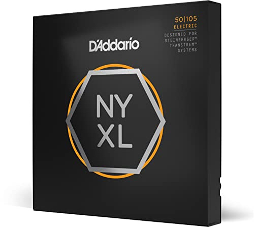 D'Addario E Bass Gitarrensaiten | Saiten E Bass | Bassgitarre | NYXLS50105 mit vernickeltem Draht umsponnene Saiten für Bassgitarren, mittlere Spannung, 50-105, Kugel an beiden Enden, volle Größe