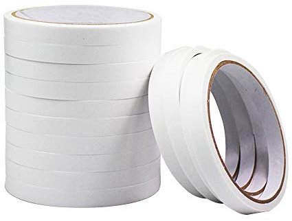 ONECHANCE Ruban Adhésif Double Face Transparent Extra Fort, 12M/roll Multipack Color White Size 10mm(20 rolls)