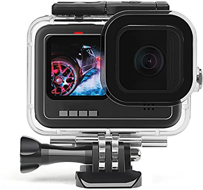 D&F Wasserdichtes Schutzgehäuse für Go Pro Hero 10/9 Black, 60M/197FT Unterwassergehäuse mit Anti-Fog Pads Tauchzubehör für Go Pro Hero 10/9 Black