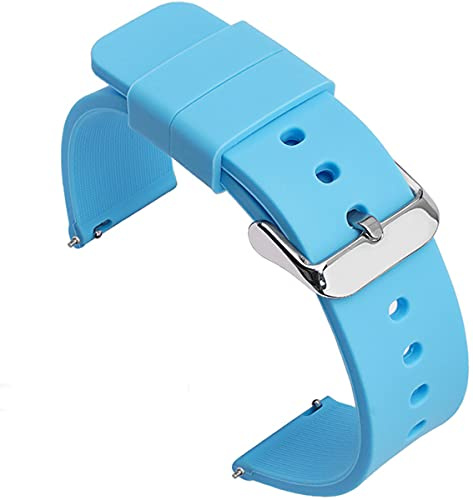 Shieranlee Silicone 16MM Cinturino Sgancio Rapido Ricambio per for Fossil Q Accomplice,Carlie, Harper, Neely; Moto 360 2nd Gen Women's 42mm,Huawei B5