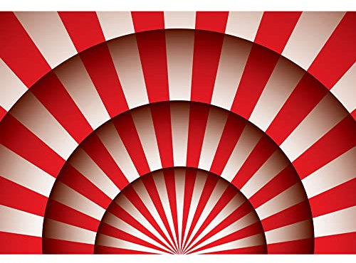 Aoihrraan 3x2,5m Cirque Fête Toile De Fond Rouge Et Blanc Rayures Gros Haut Cirque Tente Photographie Film Théâtre Thème Fête Hollywood Spectacle Ami Enfants Adultes Portrait Studio Photo Vinyle