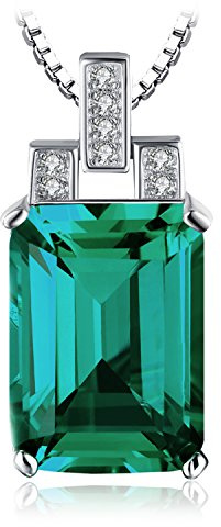 JewelryPalace Smaragdslipad 6ct Simulerad Smaragd Hängsmycke 45cm, Gröna Smycken, Halsband Damer Silver 925 Halsband Damer ädelstenar Flickor, Gröna Sten Smycken Kvinnor Alla Hjärtans Dag
