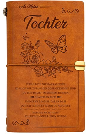 Vetbuosa Tochter Geschenke von Mama, Geburtstagsgeschenke für Tochter - handgefertigtes Ledernotizbuch, Weihnachts Geschenke für Tochter, Weihnachtsgeschenke für Tochter, Skizzenbuch mit 140 Seiten