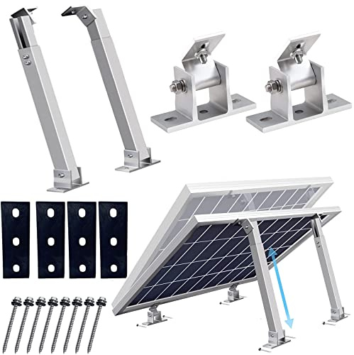Solarmodul für Halterungen, Verstellbare Solarpanel Befestigung , Aufständerungs Solarmodul 0-60° Individuell Verstellbar Flachdach Befestigung Montage,für Solar Dachinstallation für 100W-400W