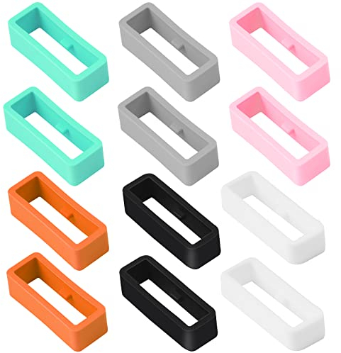 Vicloon Soporte para Correa de Reloj, 12pcs Retenedor de Silicona, Hebilla de Anillo para Reloj Inteligente de Pulsera (6 Colores)