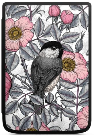 DeinDesign Coque pour liseuse Compatible avec Vivlio Touch HD Plus Etui pour liseuse Protection pour liseuse Peinture Floraison Oiseau